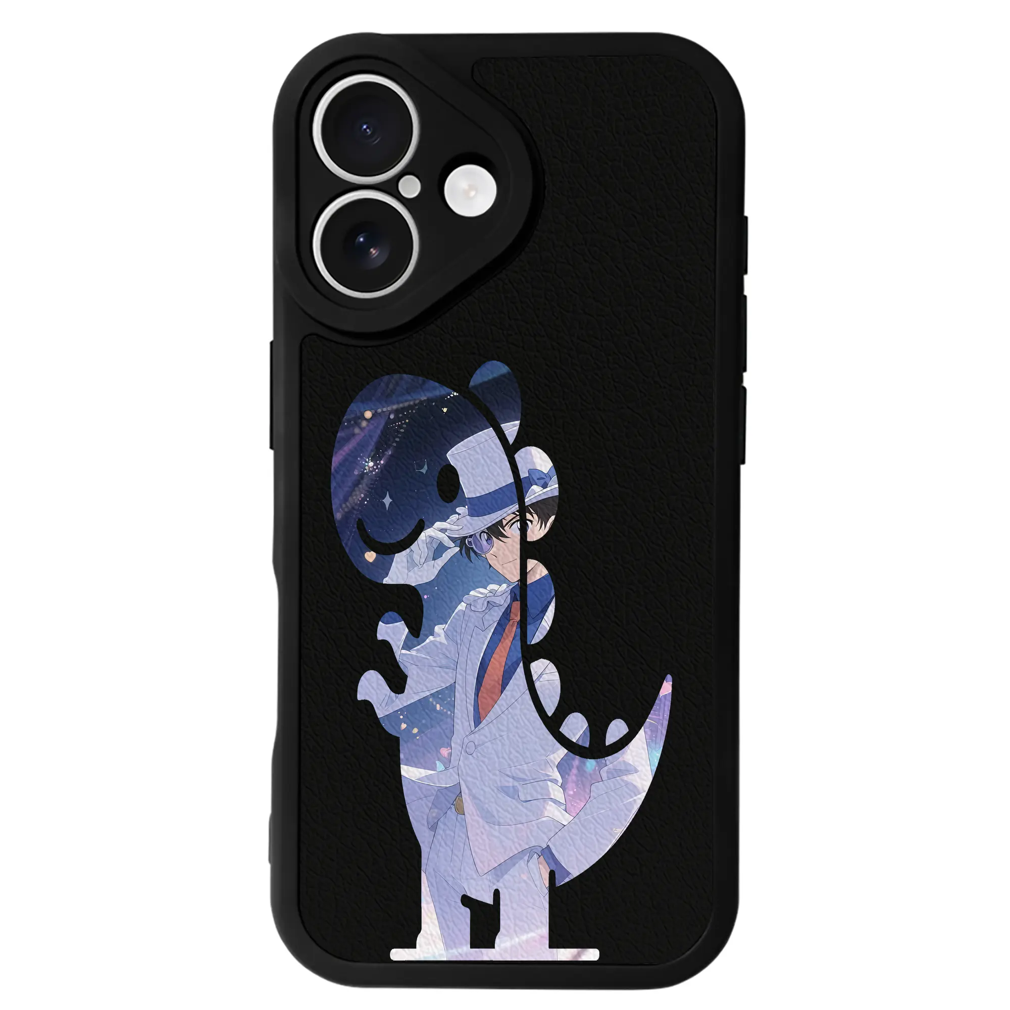 名探偵コナン グッズ 江戸川 コナン - IPhone 16シリーズ対応 ・ シリコンスマホケース ・ レザー調 ・ 高精度フィット ・ 耐衝撃 ・ ワイヤレス充電対応 ・ 精密カット